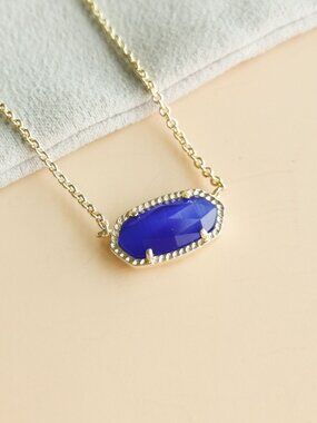 Kendra Scott - Elisa Gold Necklace Cobalt Cat's Eye